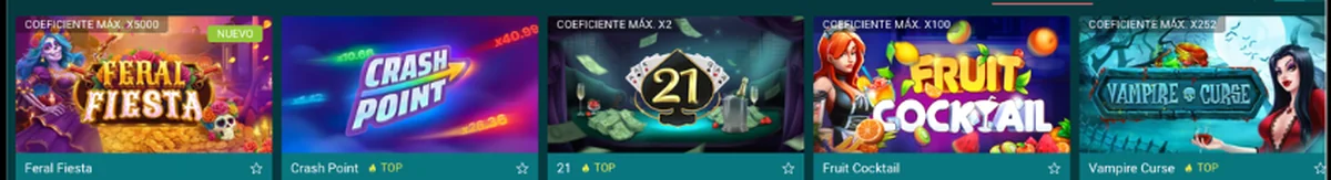 Juegos propios de 22bet con el coeficiente máximo indicado