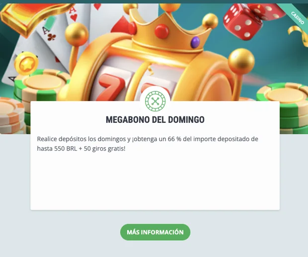 Megabono del domingo en 22bet